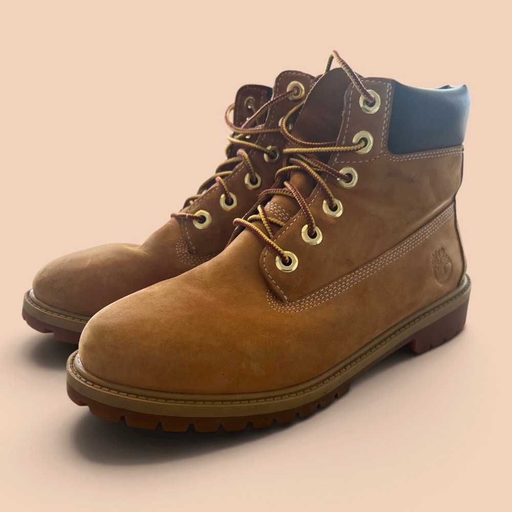 Timberland 6 Inch Premium Waterproof Boot Wheat Nubuck 12909 Boys 6.5 Women 8.5